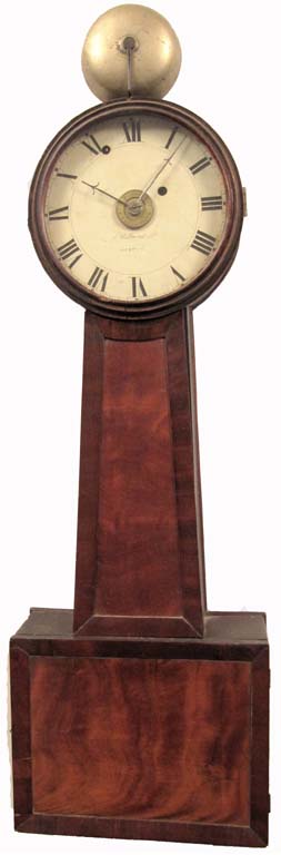 Rare early banjo clock with external alarm bell. — Antique Clocks Price Guide