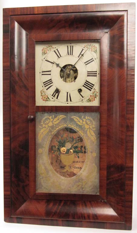 L. and F. Andrews, Bristol, Conn. Ogee clock with a rare Kirk's cast iron backplate movement. — Antique Clocks Price Guide