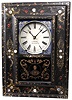 Rare J. C. Brown, Forrestville, Conn. mother of pearl picture frame clock.