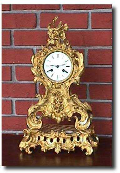 French Louis XV style Dore Bronze Mantel Clock, circa 1840 — Antique Clocks Price Guide
