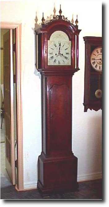 American Cherry Tallcase Clock, Circa 1800. — Antique Clocks Price Guide