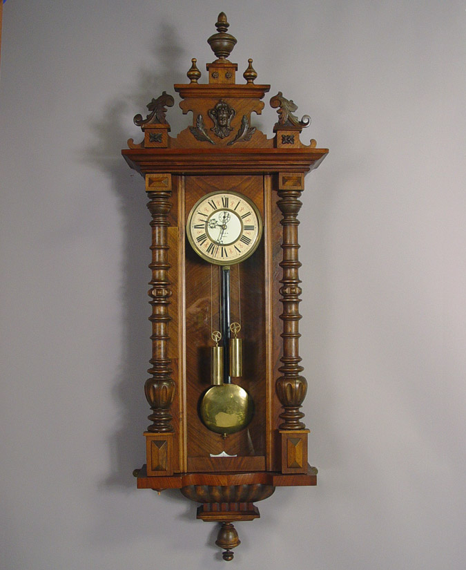 German Gustav Becker Unusual Ratchet Wind Vienna Regulator Clock, — Antique Clocks Price Guide