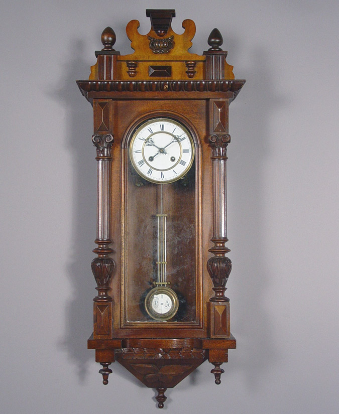 German "FFH" Trademark, Germany Common Spring Driven Vienna Regulator Wall Clock, — Antique Clocks Price Guide