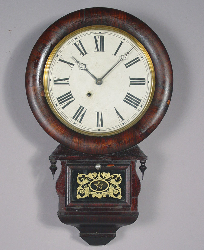American Ansonia Brass and Copper Co. Rare and Unusual Rosewood Wall Timepiece, — Antique Clocks Price Guide