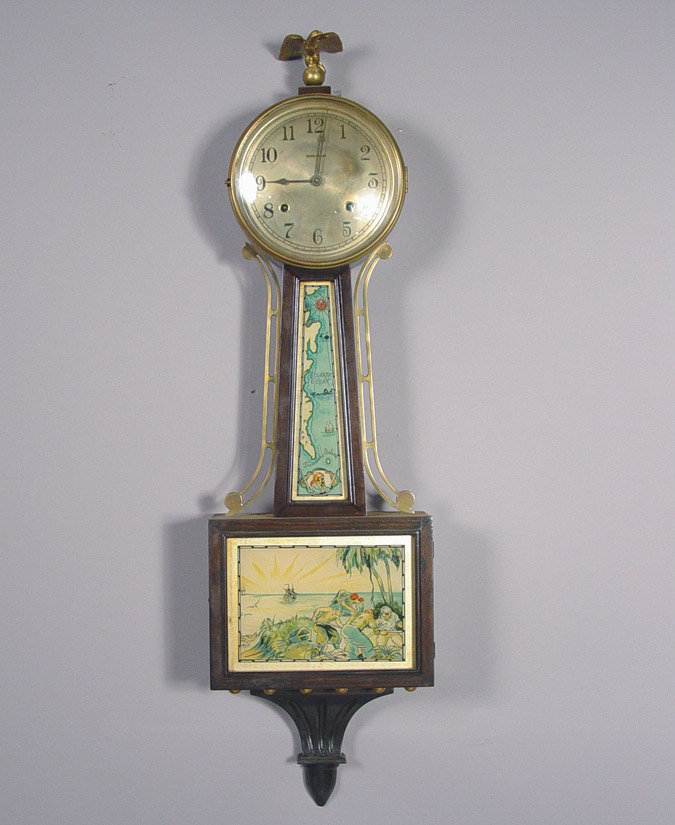 American E. Ingraham and Co. "Treasure Island" Banjo Wall Clock, — Antique Clocks Price Guide