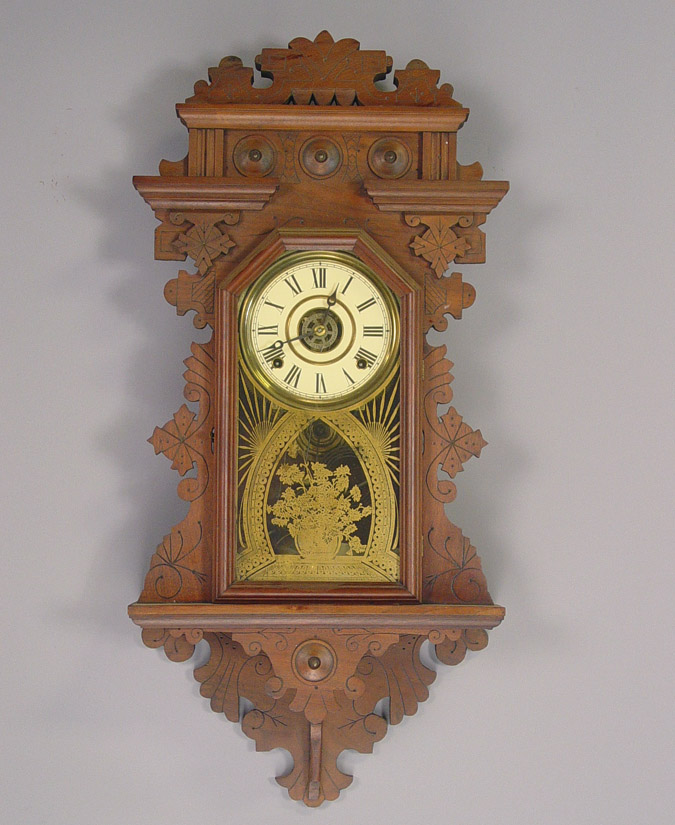 American E. Ingraham and Co. Walnut Parlor Wall Clock, — Antique Clocks Price Guide