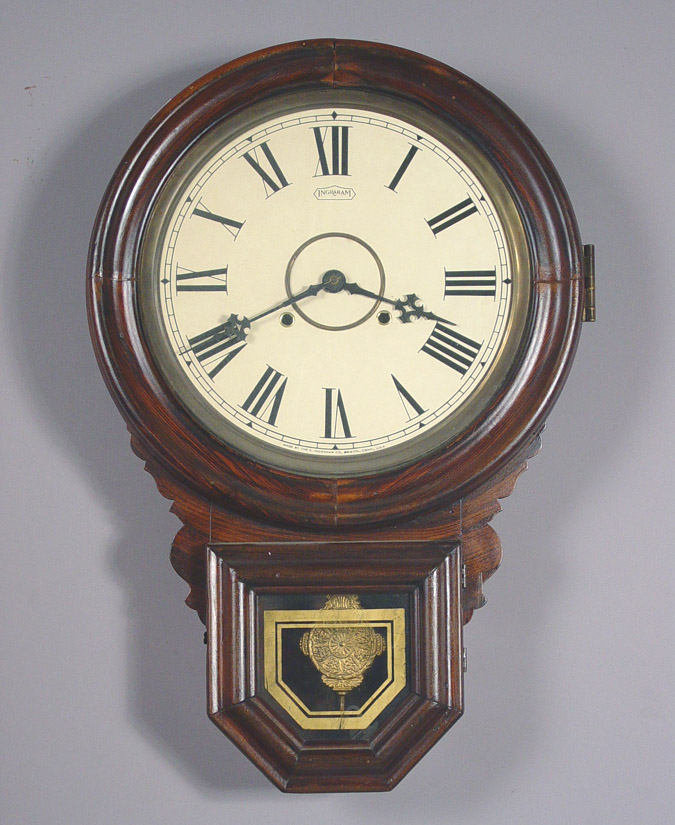 American E. Ingraham and Co. "Schoolhouse" Wall Clock, — Antique Clocks Price Guide