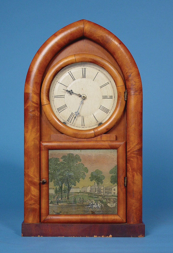 American D.S. Crosby, New York Burl Mahogany Beehive Clock, — Antique Clocks Price Guide