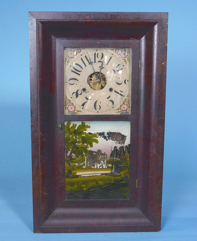 American Chauncey Jerome, Bristol Conn Mahogany Ogee Shelf Clock, — Antique Clocks Price Guide