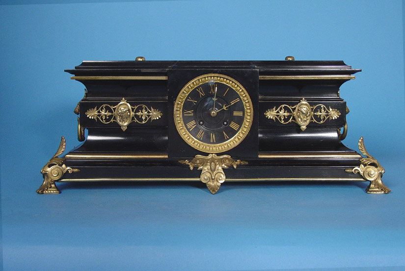 French Japy Freres Massive Victorian Mantle, — Antique Clocks Price Guide