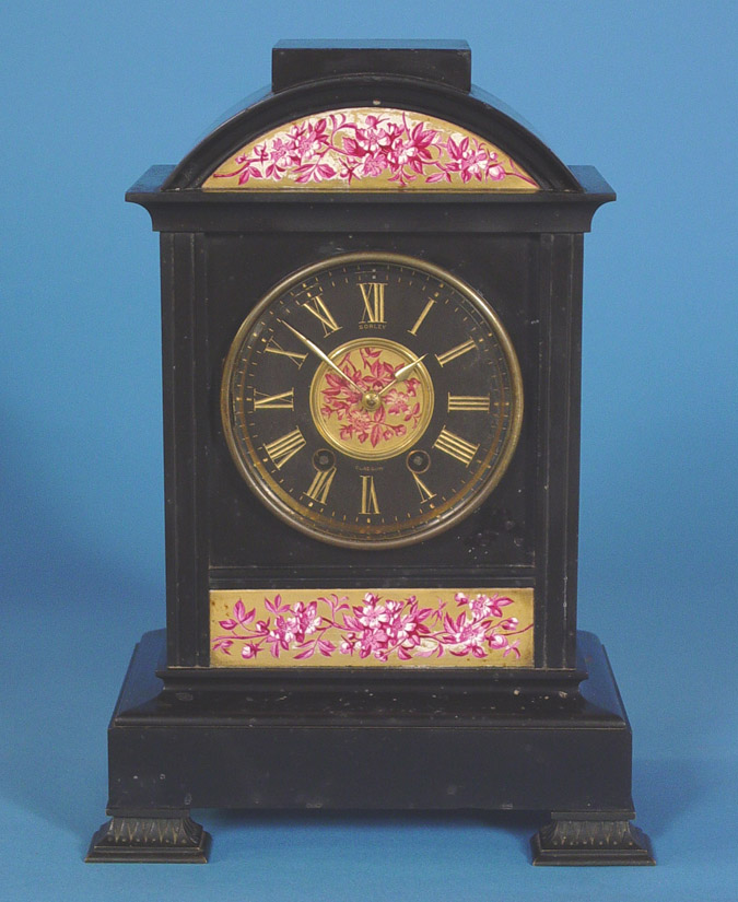 French "AB" With Star In Oval Trademark Decorative Marble Mantle Clock, — Antique Clocks Price Guide