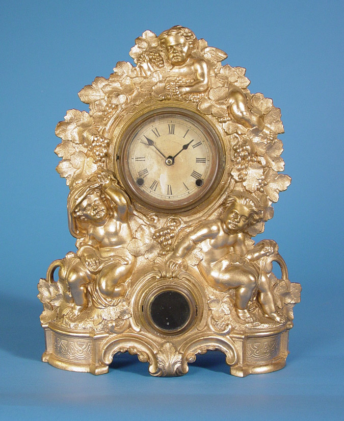 American Waterbury Clock Co. Iron Front Shelf Clock, — Antique Clocks Price Guide