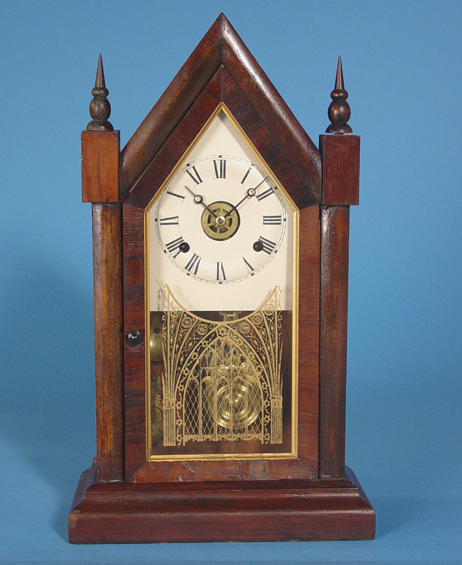 American Waterbury Clock Co. Rosewood Steeple Clock, — Antique Clocks Price Guide