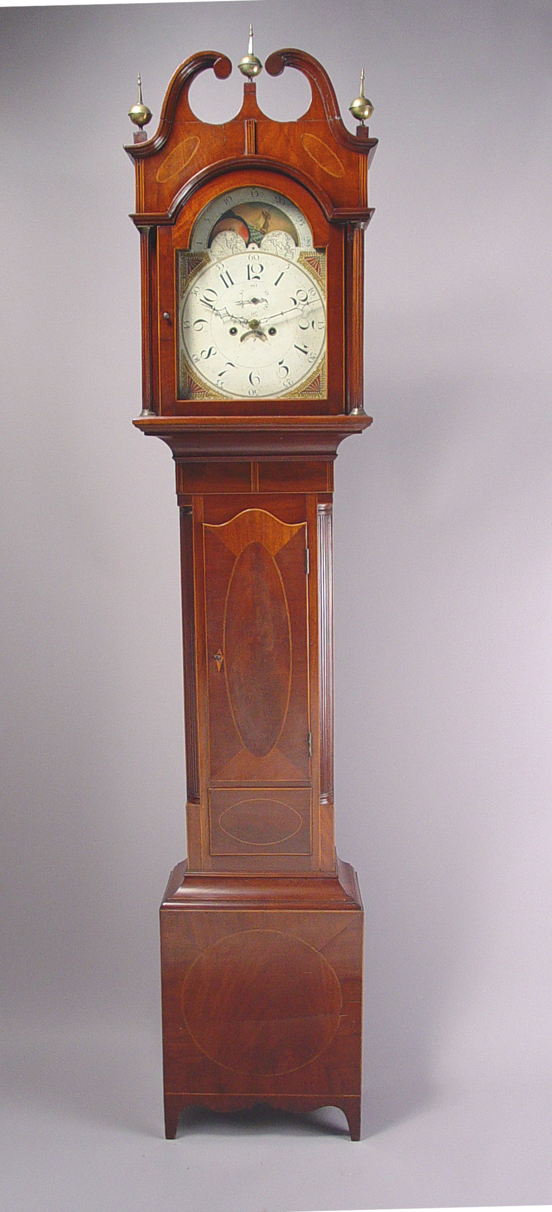 American Attributed to Joachim Hill, Fleminton, N.J. Very Rare Inlaid Tall Clock, — Antique Clocks Price Guide