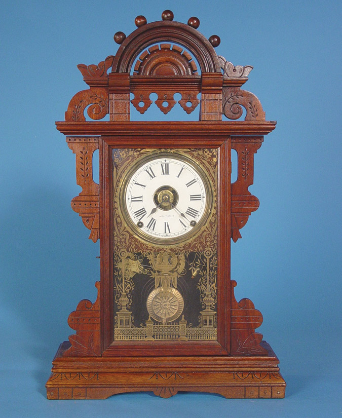 American Seth Thomas "Eclipse" Walnut Parlor Mantle Clock, — Antique Clocks Price Guide