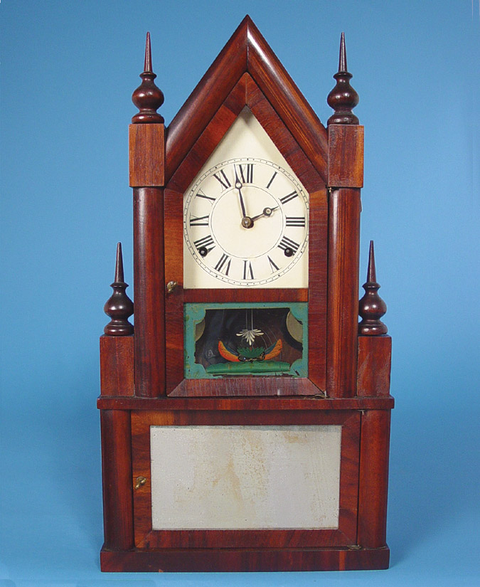 American Elsha Manross, Bristol, Connecticut Steeple Clock, — Antique Clocks Price Guide