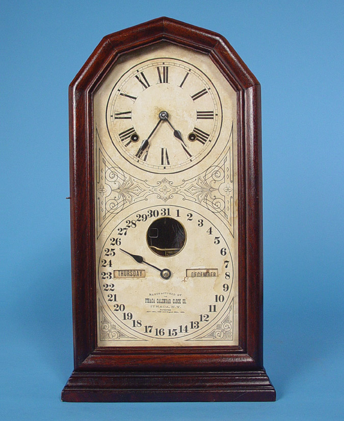 American Ithaca Calendar Clock Co. "No. 11 Octagon" Double Dial Calendar Clock, — Antique Clocks Price Guide