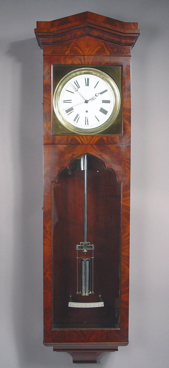 French Large Mahogany Pinwheel Jeweler's Regulator Clock, — Antique Clocks Price Guide