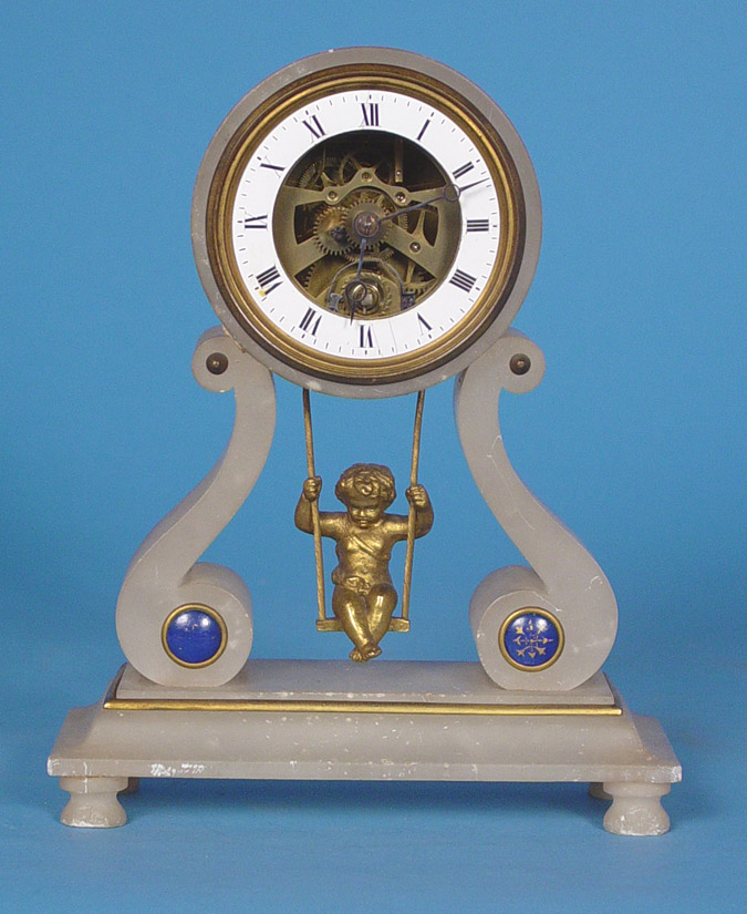 French P.D. Paris Animated Swinging Cherub Timepiece, — Antique Clocks Price Guide