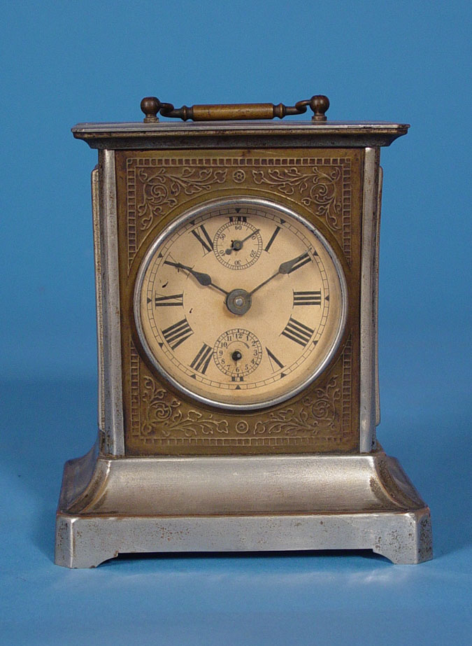 German Common German Carriage Alarm Clock, — Antique Clocks Price Guide
