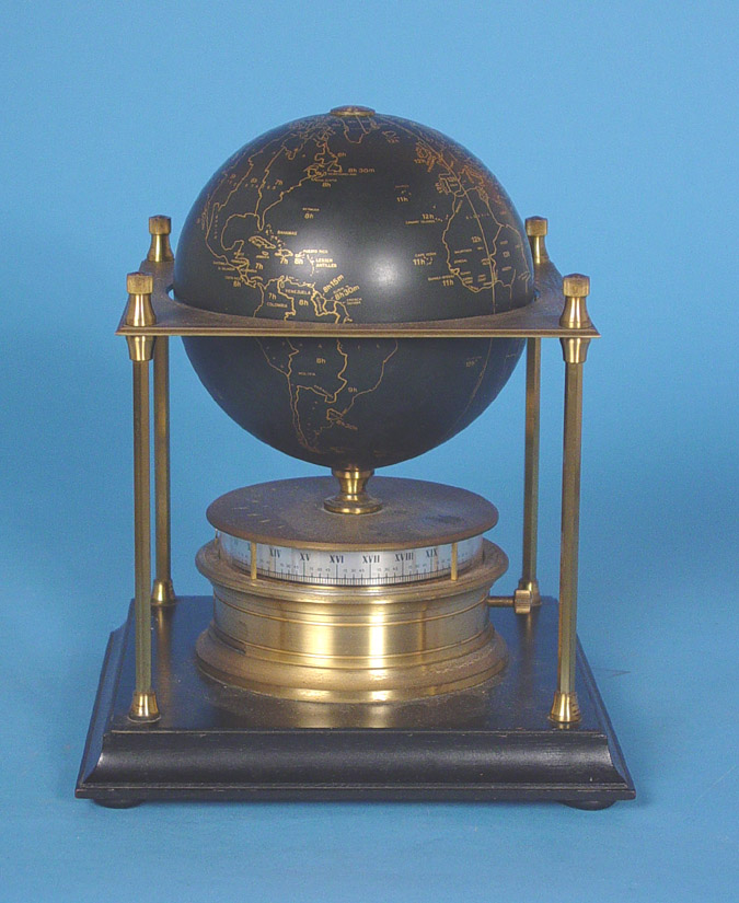 American National Geographic Society Novelty Revolving Globe Clock, — Antique Clocks Price Guide