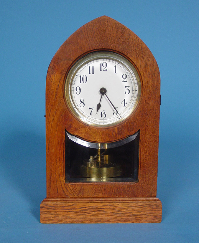 German Wood Cased Disk Pendulum Timepiece, — Antique Clocks Price Guide