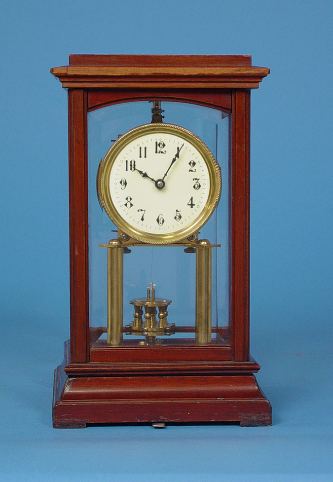 German Gustav Becker Mahogany and Glass Disk Pendulum Timepiece, — Antique Clocks Price Guide