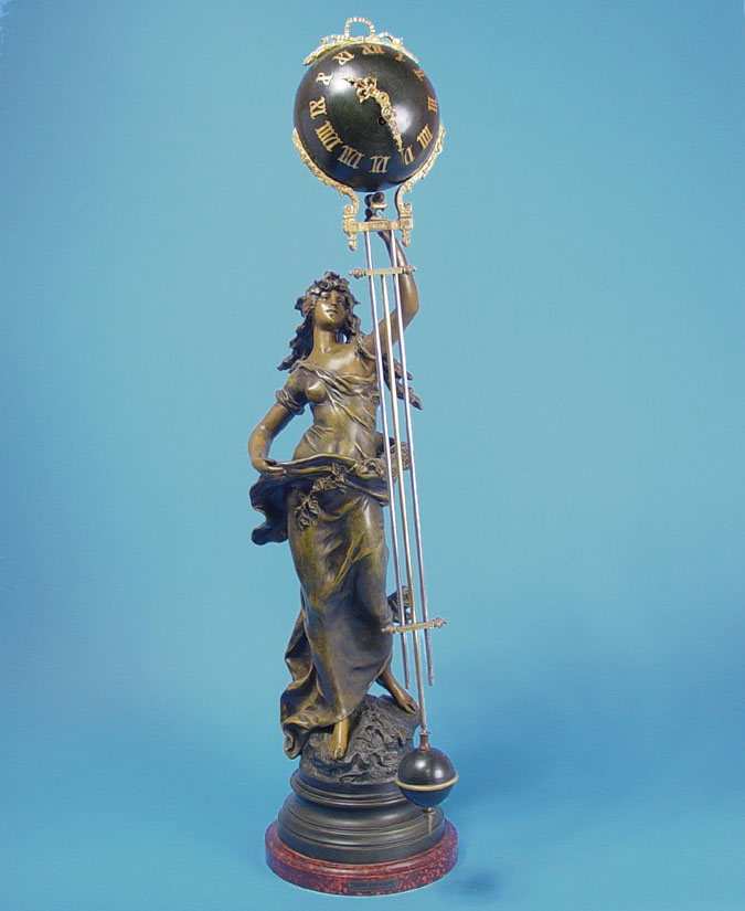 French "CIE" Trademark Large French Swing Arm Clock, — Antique Clocks Price Guide