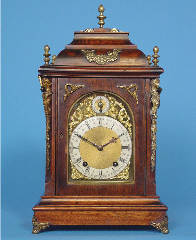 German Winterhalder Hofmeier Mahogany Bracket Clock, — Antique Clocks Price Guide