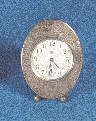 American Ingraham Watch Co. Engraved Sterling Strut Timepiece, — Antique Clocks Price Guide