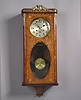 German Gustav Becker Unusual Burl Walnut Westminster Chime Wall Clock,