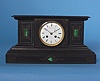 French Japy Freres Marble Clock with Malachite Inlay,