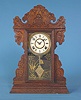 American Sessions Clock Co. Pressed Oak Mantle Clock,
