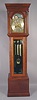 American Tiffany and Co. NY Carved Mahogany Triple Chime Hall Clock,