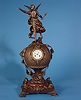 French August Moreau/S. Marti Large Balloon Flight Figural Victorian Table Clock,