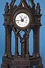 French Signed V.R. Novelty Animated Monk Ringing Bell Timepiece,