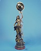 French "CIE" Trademark Large French Swing Arm Clock,