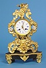 French Small Gilt Brass Repousse Table clock,