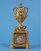 French Mystery Annular Dial Dore' Bronze and Silver Urn Clock,