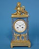 French Japy Freres Dore' Bronze and Crystal Mantle Clock,