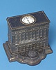 American Art Metal Works, Newark, New Jersey Cigar Holder Advertising Desk Clock,