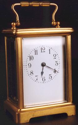 A FRENCH BRASS CASED CARRIAGE CLOCK, — Antique Clocks Price Guide