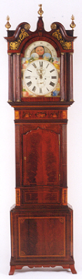 FEDERAL INLAID MAHOGANY GRANDFATHER CLOCK, Jonathan Tritchile maker, Bolton, England, early 19th century, — Antique Clocks Price Guide