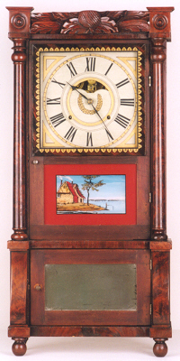 EMPIRE MAHOGANY CONNECTICUT SHELF CLOCK, Birge, Mallory &amp; Co., Bristol, Conn., c.1835, — Antique Clocks Price Guide