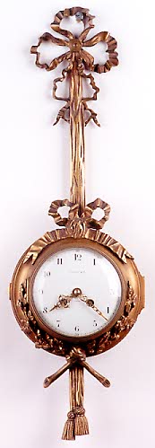 FRENCH ORMOLU PENDANT WALL CLOCK, Tiffany &amp; Co., retailer; Samuel Marti, maker, Paris, c.1900; — Antique Clocks Price Guide