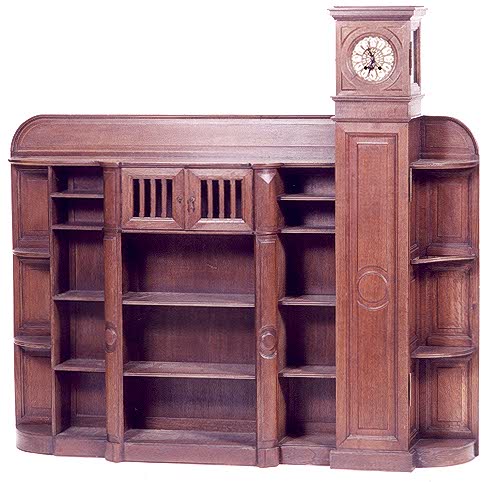 AN UNUSUAL OAK CLOCK BOOKCASE, French, 19th century, — Antique Clocks Price Guide