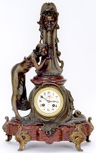 A FRENCH FIGURAL ART NOUVEAU MANTEL CLOCK. — Antique Clocks Price Guide