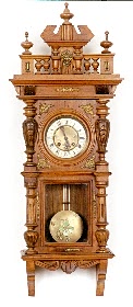 WALNUT CASE PORTHOLE WALL CLOCK, Gustav Becker clock maker, German, 19th century, — Antique Clocks Price Guide