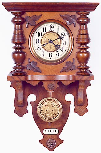 GERMAN SPRING REGULATOR CARTEL WALL CLOCK, Junghans Clock Co., Germany, c.1895, — Antique Clocks Price Guide