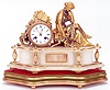 GILT-BRONZE AND WHITE ONYX MARBLE STATUE CLOCK, French, 19th century,